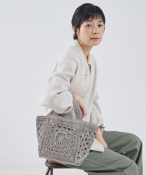 collex / コレックス かごバック | 【WEB限定】モチーフ編スクエアトートバッグ【予約】 | 詳細2