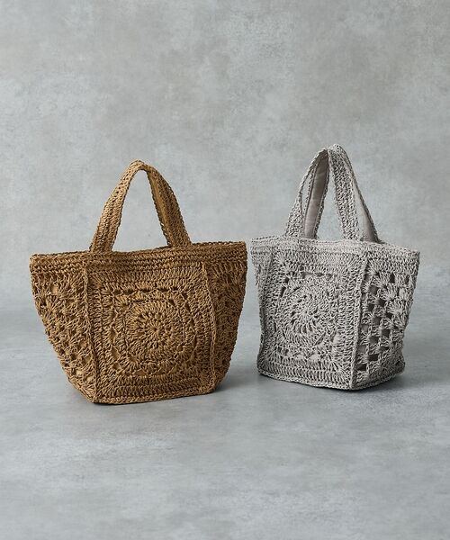 collex / コレックス かごバック | 【WEB限定】モチーフ編スクエアトートバッグ【予約】 | 詳細3