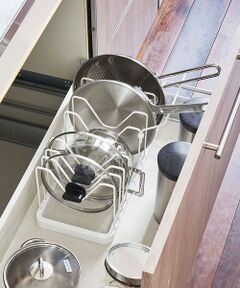 collex / コレックス インテリア・生活雑貨・ホビー・ステーショナリー | 【tower】シンク下 伸縮鍋蓋＆フライパンスタンド キッチン収納