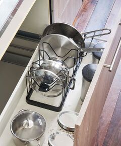 collex / コレックス インテリア・生活雑貨・ホビー・ステーショナリー | 【tower】シンク下 伸縮鍋蓋＆フライパンスタンド キッチン収納