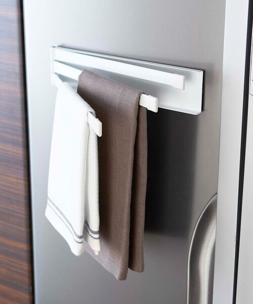 collex / コレックス インテリア・生活雑貨・ホビー・ステーショナリー | 【tower】マグネット 布巾ハンガー ふきん掛け 冷蔵庫収納 スリム 折りたた | 詳細1