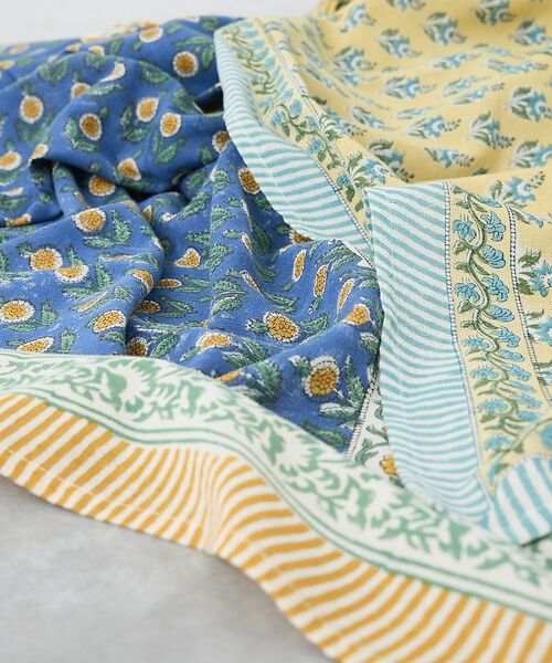 collex / コレックス インテリア・インテリア雑貨 | マルチクロス ボニータ花柄 ブロックプリント 145×225 | 詳細1