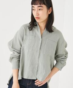 Wカラー リネンシャツ【予約】