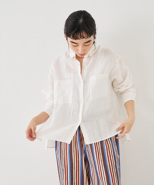collex / コレックス シャツ・ブラウス | Wカラー リネンシャツ【予約】 | 詳細1
