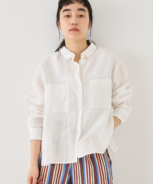 collex / コレックス シャツ・ブラウス | Wカラー リネンシャツ【予約】（ホワイト）