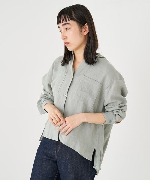collex / コレックス シャツ・ブラウス | Wカラー リネンシャツ【予約】 | 詳細15