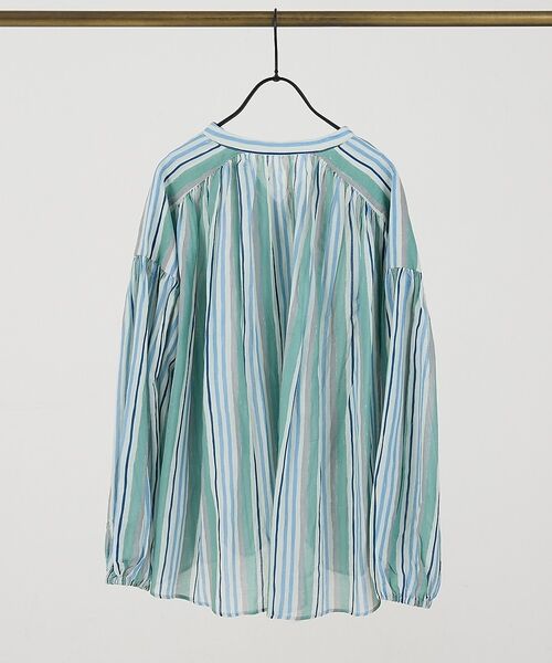 collex / コレックス シャツ・ブラウス | ブロックプリント ユラギ ストライプブラウス【予約】 | 詳細12