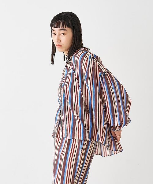 collex / コレックス シャツ・ブラウス | ブロックプリント ユラギ ストライプブラウス【予約】 | 詳細27