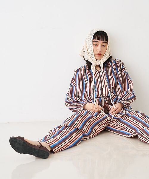 collex / コレックス シャツ・ブラウス | ブロックプリント ユラギ ストライプブラウス【予約】 | 詳細18