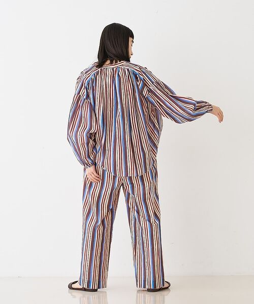 collex / コレックス シャツ・ブラウス | ブロックプリント ユラギ ストライプブラウス【予約】 | 詳細23