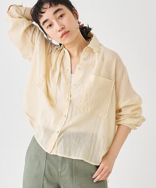 collex / コレックス シャツ・ブラウス | シアーガーゼシャツ【予約】（ライトベージュ）
