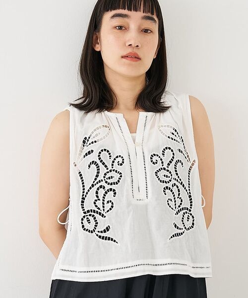 collex / コレックス ベスト | カットワーク刺繍サイドリボンベスト【予約】 | 詳細10