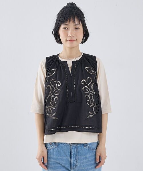 collex / コレックス ベスト | カットワーク刺繍サイドリボンベスト【予約】 | 詳細11