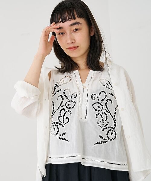 collex / コレックス ベスト | カットワーク刺繍サイドリボンベスト【予約】 | 詳細7