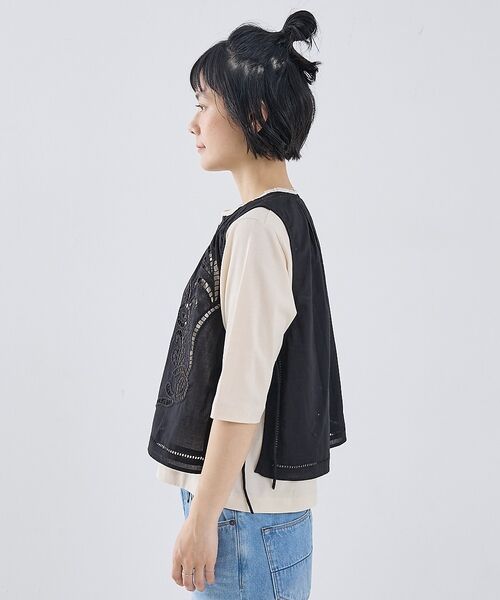 collex / コレックス ベスト | カットワーク刺繍サイドリボンベスト【予約】 | 詳細20
