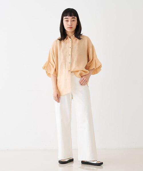 collex / コレックス シャツ・ブラウス | ギャザー&タック半袖リネンブラウス【予約】 | 詳細10