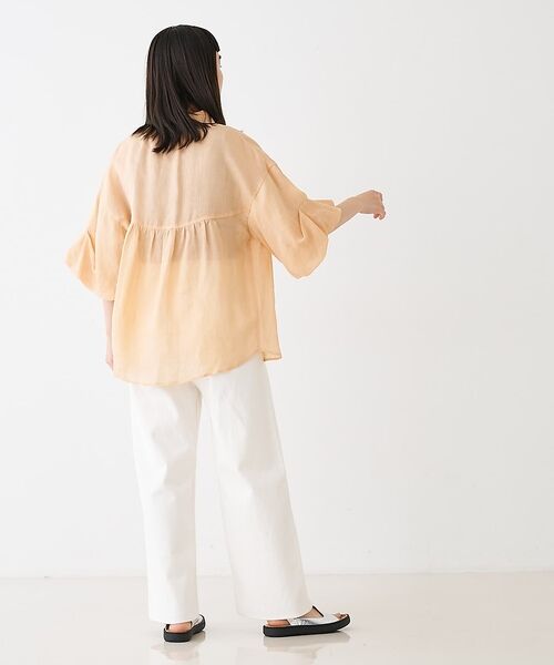 collex / コレックス シャツ・ブラウス | ギャザー&タック半袖リネンブラウス【予約】 | 詳細15