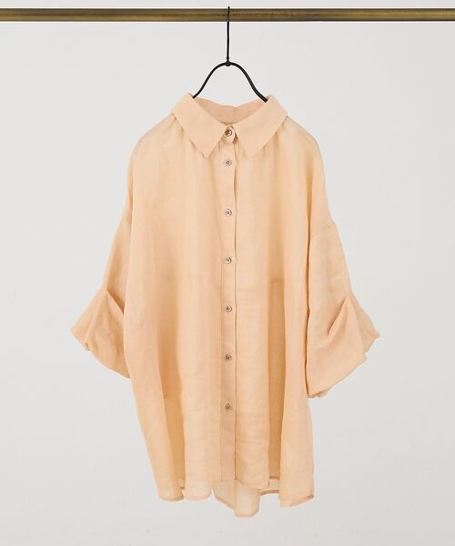 collex / コレックス シャツ・ブラウス | ギャザー&タック半袖リネンブラウス【予約】 | 詳細2