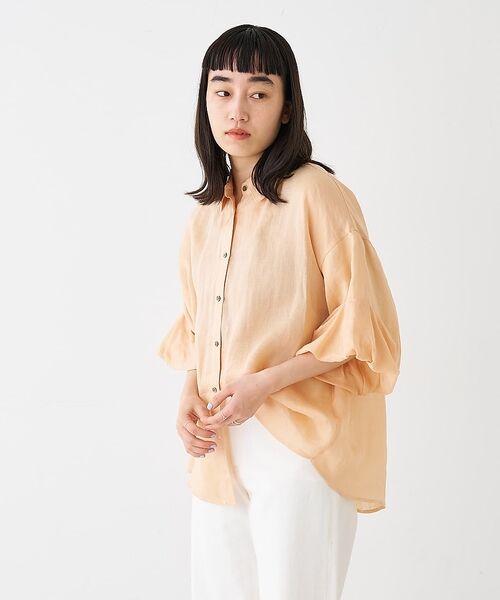 collex / コレックス シャツ・ブラウス | ギャザー&タック半袖リネンブラウス【予約】 | 詳細3