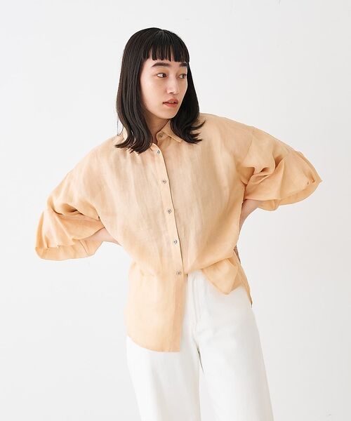 collex / コレックス シャツ・ブラウス | ギャザー&タック半袖リネンブラウス【予約】 | 詳細4