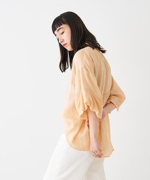 collex / コレックス シャツ・ブラウス | ギャザー&タック半袖リネンブラウス【予約】 | 詳細6