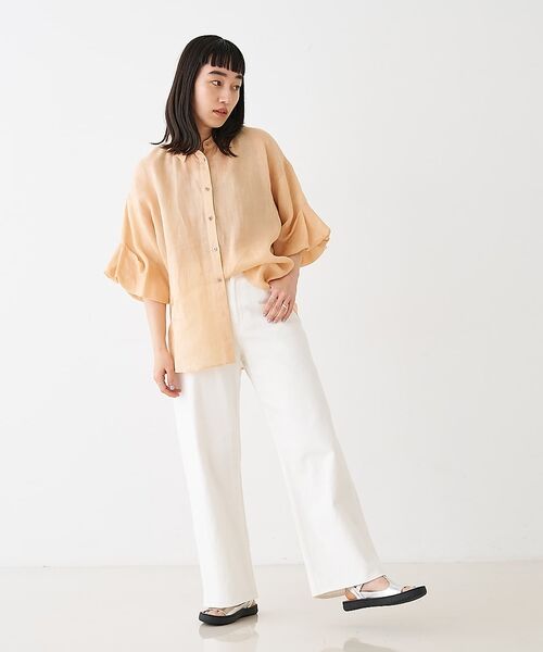collex / コレックス シャツ・ブラウス | ギャザー&タック半袖リネンブラウス【予約】 | 詳細9