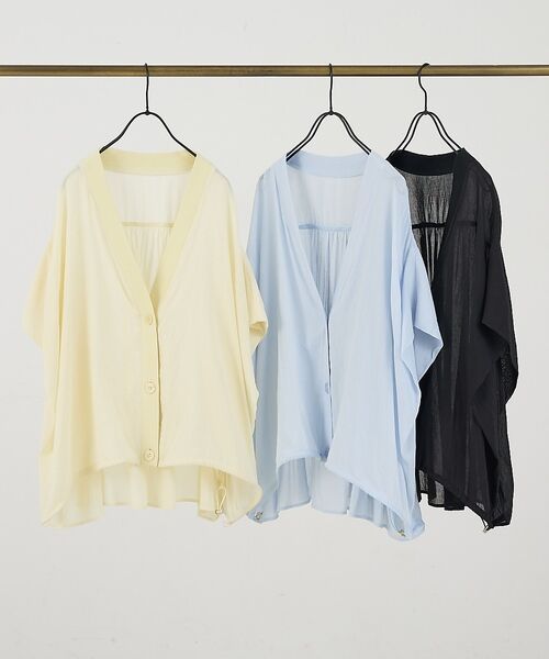 collex / コレックス シャツ・ブラウス | 異素材コンビカーデブラウス【予約】 | 詳細1