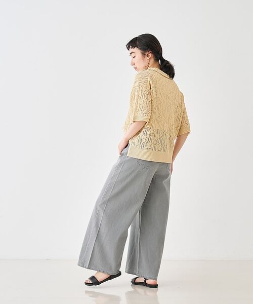 collex / コレックス ニット・セーター | レーシー柄ニットポロ／透かし編み・サマーニット【予約】 | 詳細3