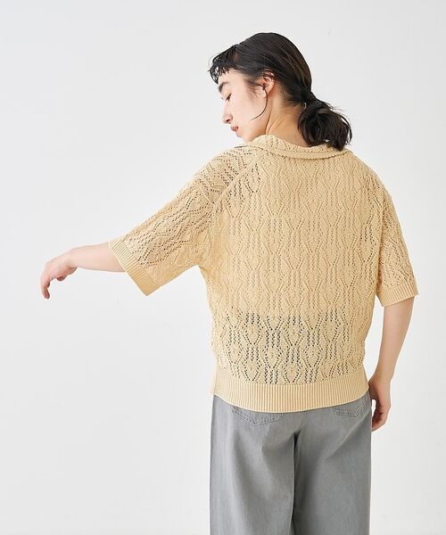 collex / コレックス ニット・セーター | レーシー柄ニットポロ／透かし編み・サマーニット【予約】 | 詳細6