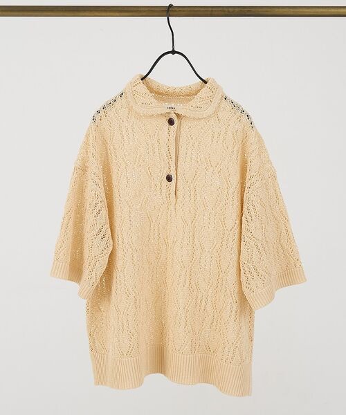 collex / コレックス ニット・セーター | レーシー柄ニットポロ／透かし編み・サマーニット【予約】 | 詳細8