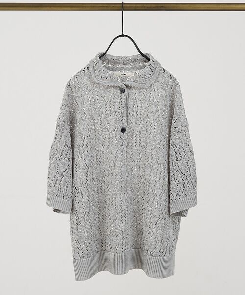 collex / コレックス ニット・セーター | レーシー柄ニットポロ／透かし編み・サマーニット【予約】 | 詳細19