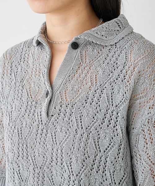 collex / コレックス ニット・セーター | レーシー柄ニットポロ／透かし編み・サマーニット【予約】 | 詳細23