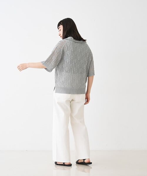 collex / コレックス ニット・セーター | レーシー柄ニットポロ／透かし編み・サマーニット【予約】 | 詳細11