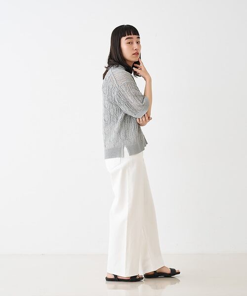 collex / コレックス ニット・セーター | レーシー柄ニットポロ／透かし編み・サマーニット【予約】 | 詳細12