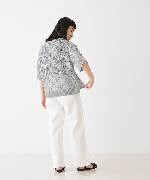 collex / コレックス ニット・セーター | レーシー柄ニットポロ／透かし編み・サマーニット【予約】 | 詳細13