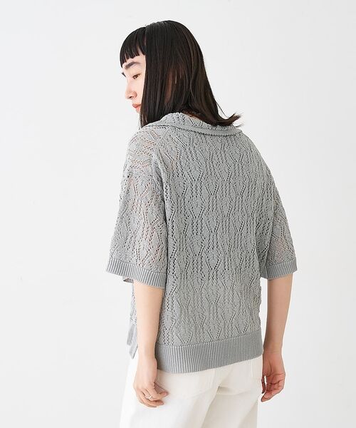 collex / コレックス ニット・セーター | レーシー柄ニットポロ／透かし編み・サマーニット【予約】 | 詳細17