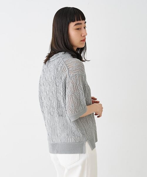 collex / コレックス ニット・セーター | レーシー柄ニットポロ／透かし編み・サマーニット【予約】 | 詳細18