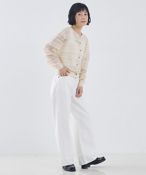 collex / コレックス カーディガン・ボレロ | レーシー柄クルーネックニットカーディガン【予約】 | 詳細6