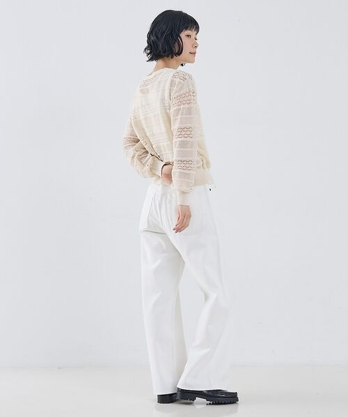 collex / コレックス カーディガン・ボレロ | レーシー柄クルーネックニットカーディガン【予約】 | 詳細7