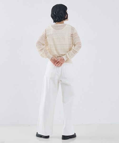 collex / コレックス カーディガン・ボレロ | レーシー柄クルーネックニットカーディガン【予約】 | 詳細8