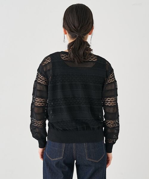 collex / コレックス カーディガン・ボレロ | レーシー柄クルーネックニットカーディガン【予約】 | 詳細22