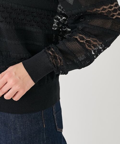 collex / コレックス カーディガン・ボレロ | レーシー柄クルーネックニットカーディガン【予約】 | 詳細25