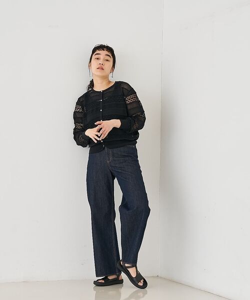 collex / コレックス カーディガン・ボレロ | レーシー柄クルーネックニットカーディガン【予約】 | 詳細15