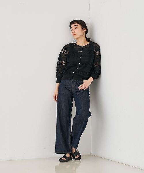 collex / コレックス カーディガン・ボレロ | レーシー柄クルーネックニットカーディガン【予約】 | 詳細17