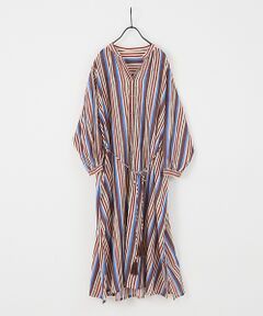 collex / コレックス ワンピース | ブロックプリント ユラギストライプ 2WAYワンピース【予約】