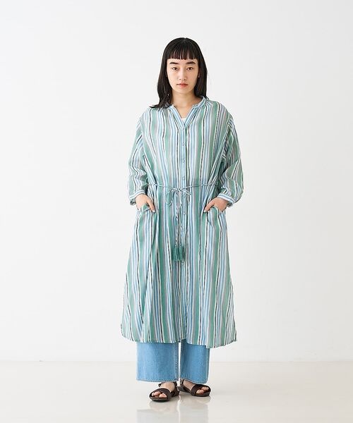 collex / コレックス ワンピース | ブロックプリント ユラギストライプ 2WAYワンピース【予約】 | 詳細1