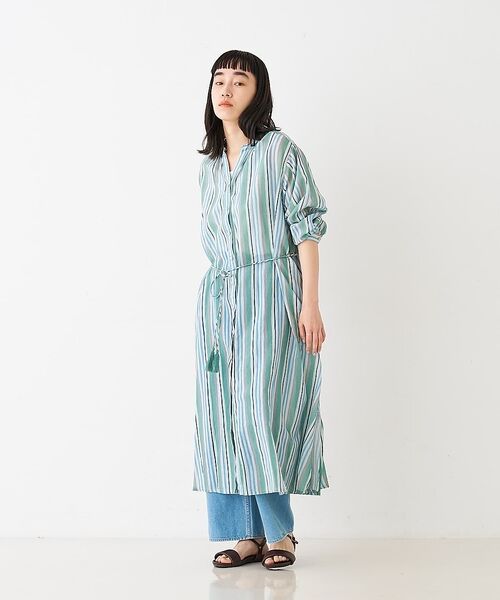 collex / コレックス ワンピース | ブロックプリント ユラギストライプ 2WAYワンピース【予約】 | 詳細3