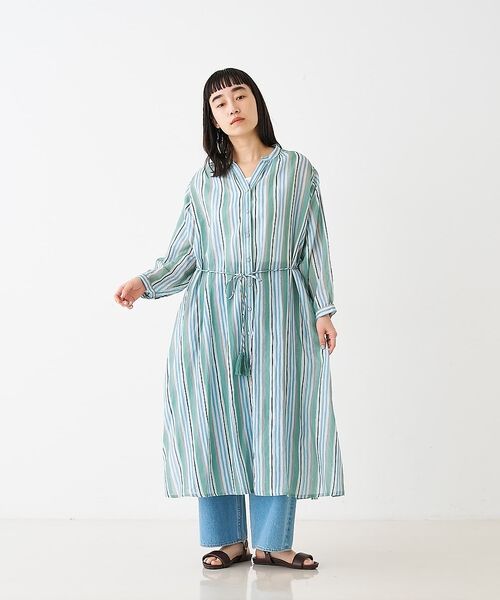 collex / コレックス ワンピース | ブロックプリント ユラギストライプ 2WAYワンピース【予約】 | 詳細6