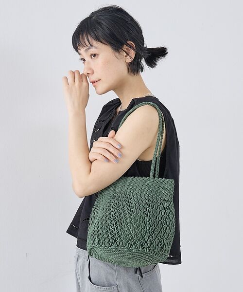 collex / コレックス かごバック | 【ANANS】SMALL マクラメトートバッグ　グリーン【予約】 | 詳細1