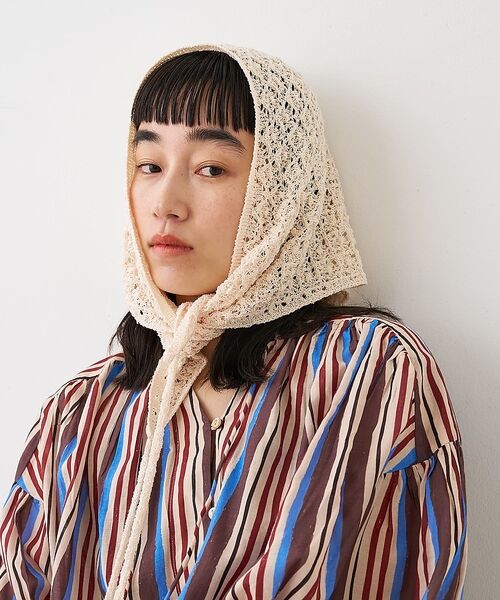 collex / コレックス マフラー・ショール・スヌード・ストール | ブークレーヤーンニットレースストール【予約】（アイボリー）